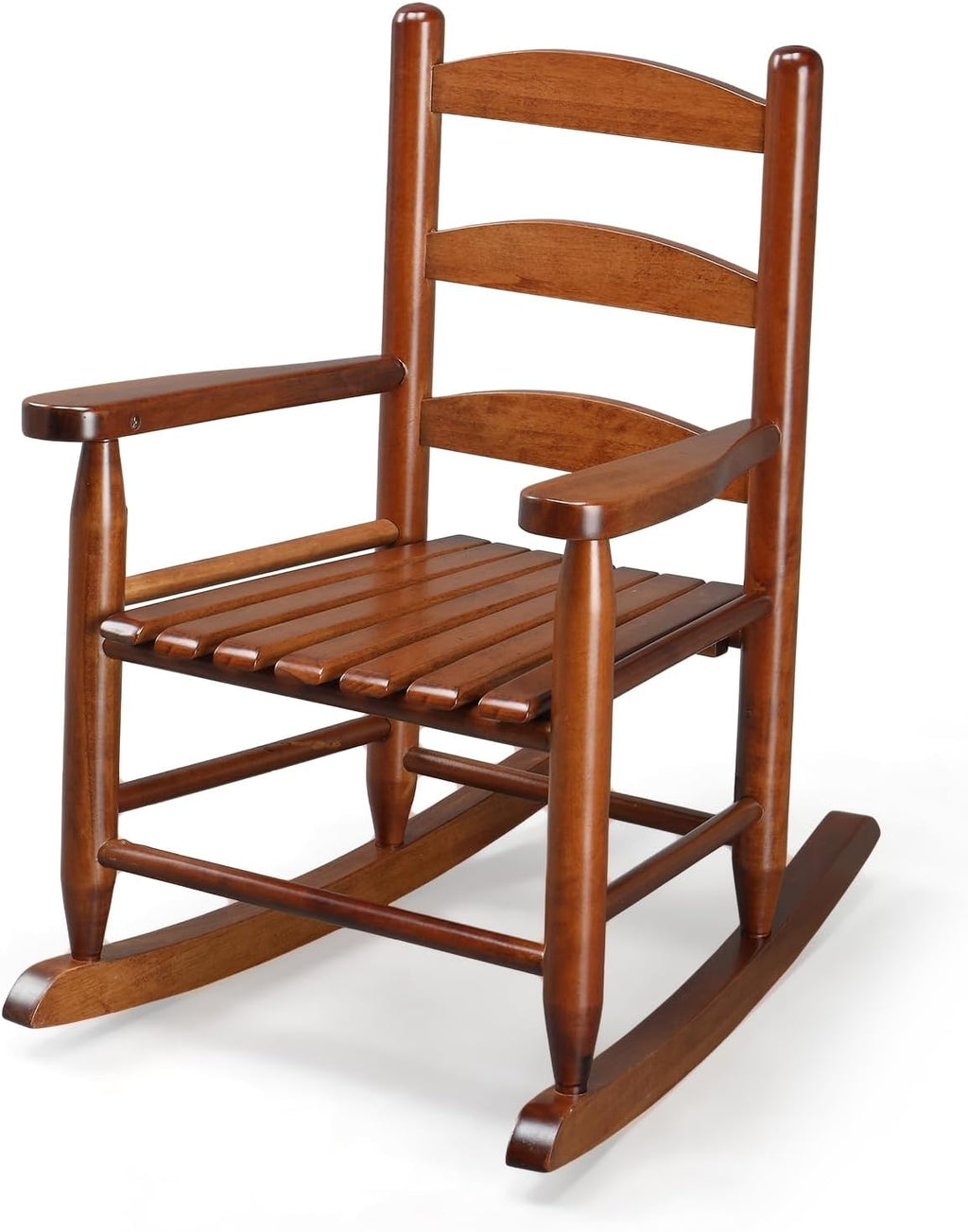 JOYMOR Outdoor Wooden Rocking Chair for Kids with High Backrest, Toddler Rocker Weather, Patio Rocker Chair Suitable for Porch, Garden, Balcony