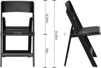 Flash Furniture Hercules Tucker Commercial Black Resin Folding Chair - Lightweight, Vinyl Padded Removable Seat, Indoor Outdoor Use, Event & Wedding Ready