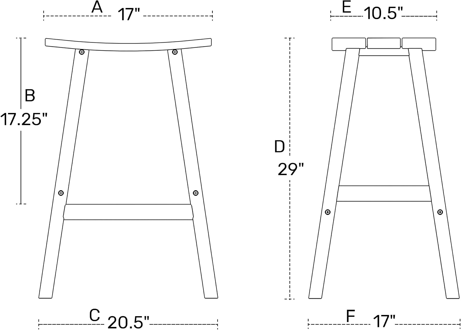 Westin Outdoors Laguna WO Home Furniture Patio Counter Stools Set of 2 PCS Outdoor Adirondack 24" in Saddle Bar Stools for Porch, Backyard, BarBQ, Party, Events (White), White