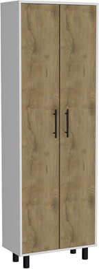 Modern Kitchen Pantry, Storage Cabinet with 2 Doors, Particle Board, for Dining Room, Easy to Clean