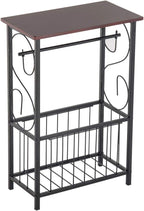 End Table,Industrial Retro Small Side Table for Small Spaces Living Room Bedroom Kitchen and Office (Coffee)