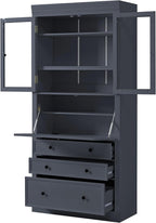 JIJIWANG 78" Tall Freestanding Kitchen Pantry Storage Cabinet,Multifunctional Cupboard with 3 Drawers,Adjustable Shelves and Power Outlet for Office, Kitchen,Dining Room,Grey