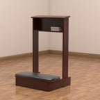 Wooden Prayer Kneeler with Padded Cushion and Book Stand, Church Prayer Bench with Lectern Shelf for Bible Reading, Meditation Bench for Church and Home Worship(Brown)