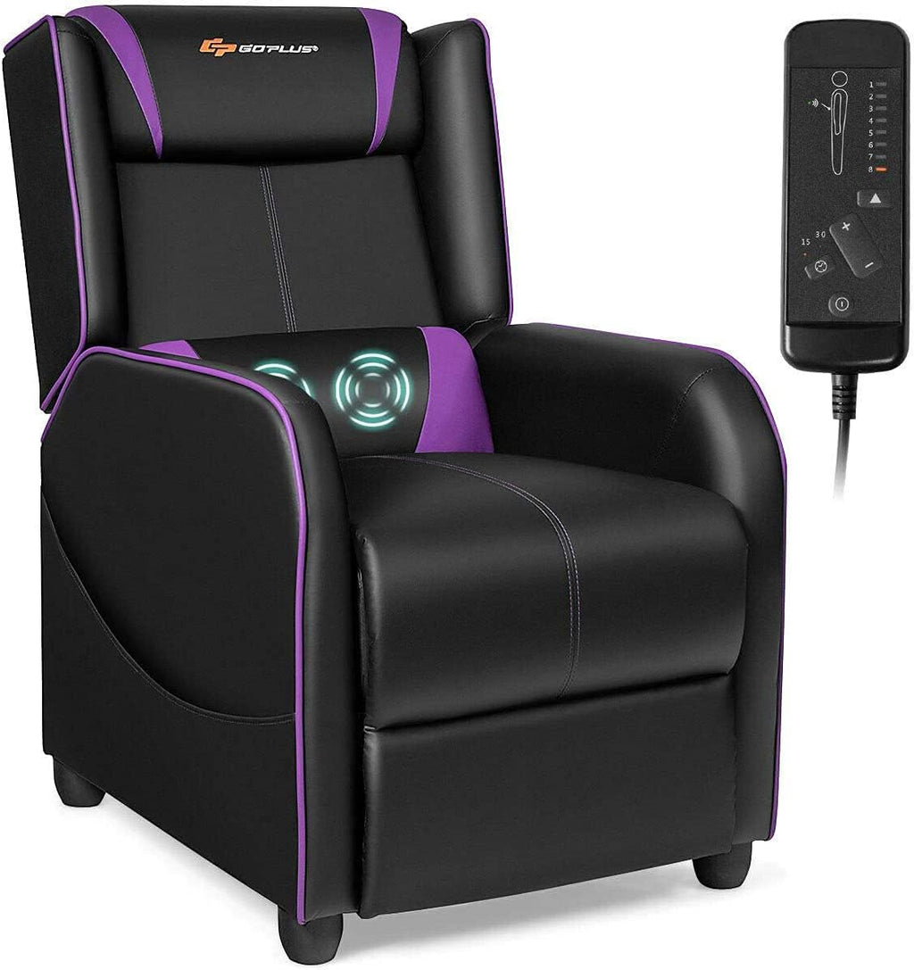Massage Gaming Recliner Chair, Purple
