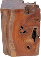 Rustic Stool Solid Teak Wood End Side Table, Small Wooden Stool, Plant Stand, Nightstand, Solid Teak Wood,-278