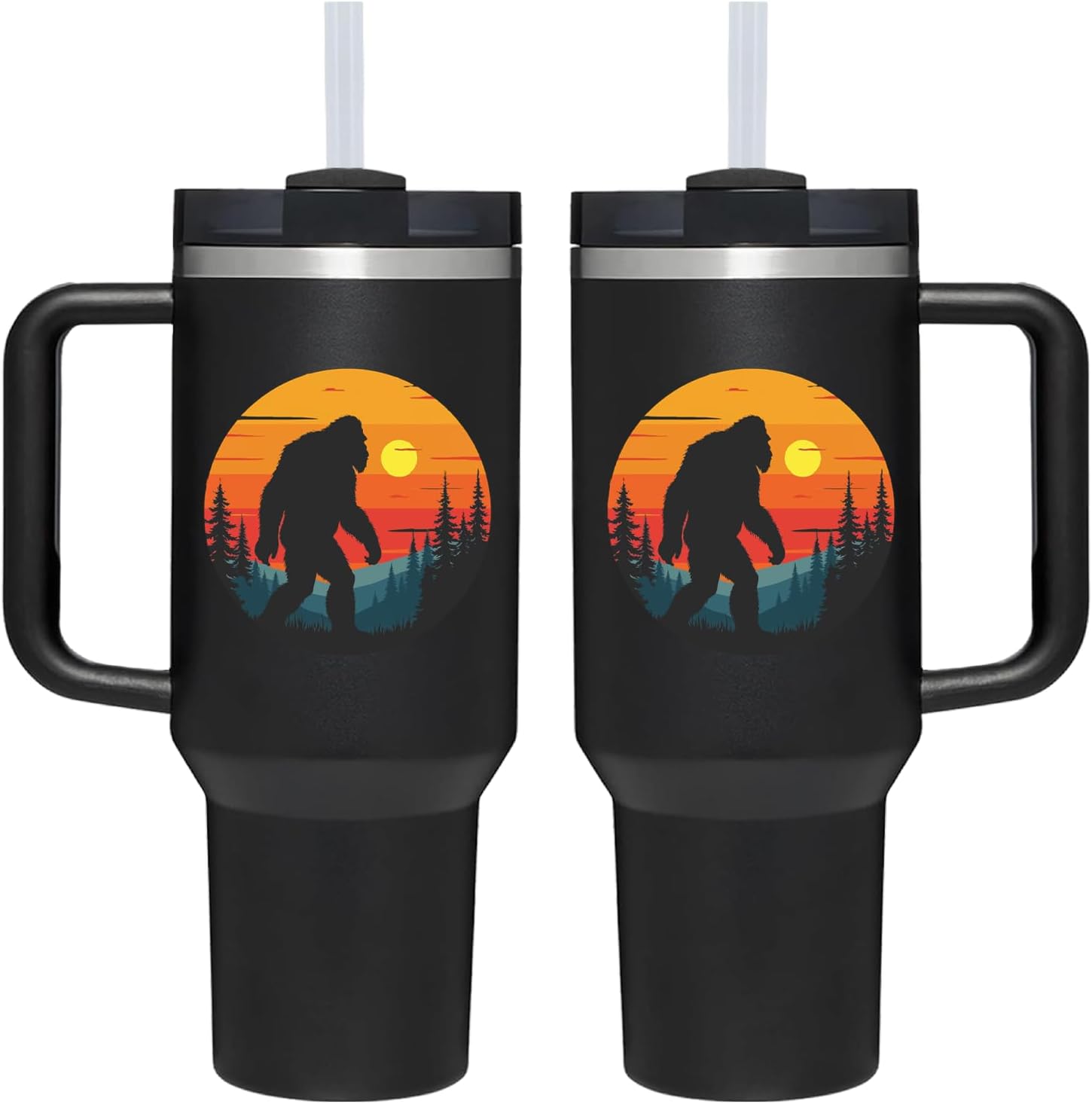 Bigfoot Gifts.40oz Bigfoot Tumbler with Handle.40oz Bigfoot Cup Tumblers Gift.Birthday Christmas Gifts for Bigfoots Lover Women.