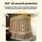 U-Shaped Rail Bed Canopy Curtain, Double Layer Bed Curtain, Princess Bed Canopy, 3 Opening Mosquito Net, Cozy Drape Netting for Bedroom Decoration(Khaki,70.9x86.6in)