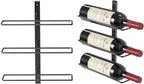 B4Life Wine Rack and Holder Wall Mounted 3 Bottles, Metal Hanging Mount Racks for Wall, Liquor, Champagne for Bottles Storage Home Bar, Cellar and Kitchen, Dining Room (Black, 3 Bottle)