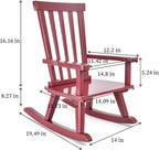 Kids Rocking Chair for Toddler and Small Baby Wooden Comfy Rocker Furniture Indoor Cozy Recliner for Bedroom Play Room Couch Outdoor Red