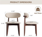 Modern Wooden Dining Chairs Set of 1, Fabric Upholstery Kitchen Chairs Farmhouse Dining Room Side Chairs for Restaurants, Cafes, Patio, Easy Assembly, Beige