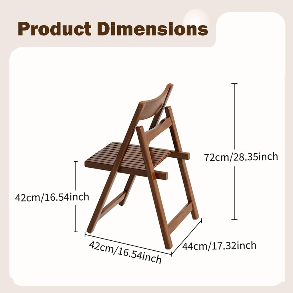 4 Walnut Solid Wood Folding Chairs