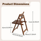 4 Walnut Solid Wood Folding Chairs