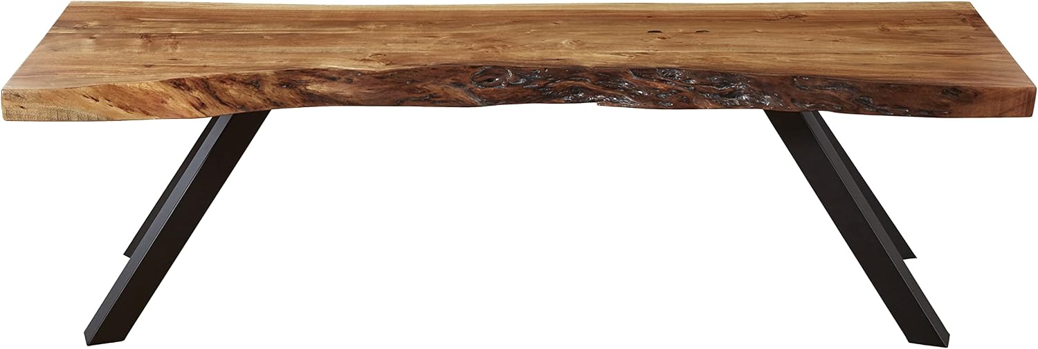 Modus Furniture Solid Wood Dining Bench, Reese - Natural Acacia, 60 x 18 x 15-Inch
