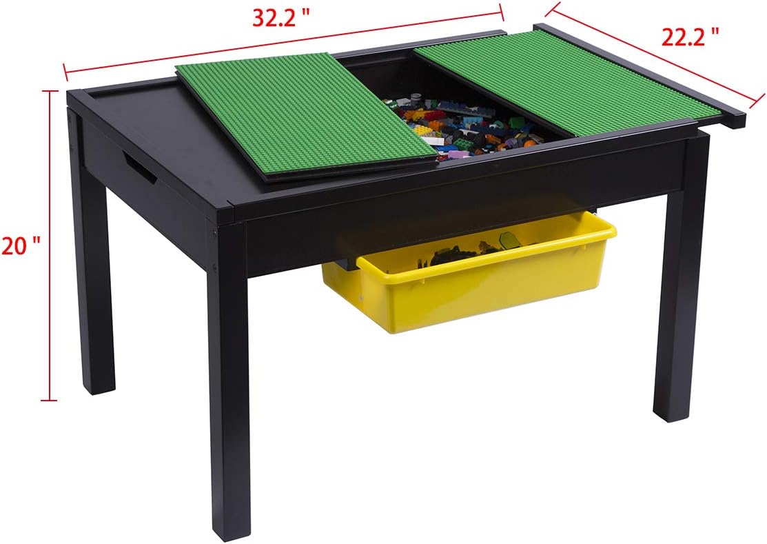 UTEX Large 2 in 1 Kid Activity Table with Storage for Older Kids, Play Table for Kids,Boys,Girls, Espresso