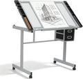 Magshion Professional Drafting Table for Adults Teens, Tilting Glass Tabletop Art Craft Desk Diamond Watercolor Paintings Sketching Work Station for Home Office Reading, Writing, Crafting (Clear)