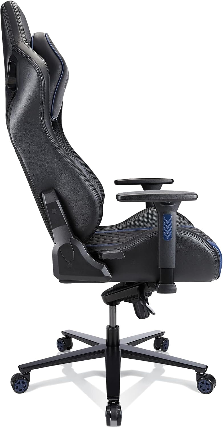 RS Gaming™ Davanti Vegan Leather High-Back Gaming Office Chair, Black/Blue, BIFMA Compliant