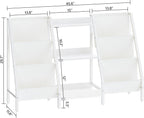 MAHANCRIS Kids Bookshelf and Toy Organizer, 3-Tier Bookshelf for Kids, Sturdy Kid Bookcase with Storage, Toddler Book Shelf for Kids Room, Playroom, Bedroom, Nursery, White BKWT34201