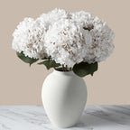 White Vase for Home Decor - Modern Farmhouse Ella Flower Vase for Table, Mantel & Shelf Decorations - Round Iron Decorative Vase 9 Inch Tall - Matte Finish Centerpiece