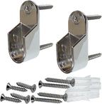 48" Oval Closet Rod Kit | Polished Chrome | Screw-On End Brackets & Hardware | Heavy-Gauge Steel | 10 Kits | Desunia