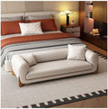 Modern Bed End Stool Light Luxury Leather Sofa Bench Bedroom Clothing Store Cloakroom Bedside Entryway(Off-White,Large)