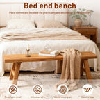 Wooden Bench Indoor Farmhouse Narrow Entryway Bench, Skinny Bench for End of Bed, Entryway Benches, Noddle Wood Bench for Dining Room (39.37in)