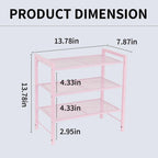 Desktop Shelf Organizer, 3-Tier Office Storage Rack, Adjustable Metal Bookshelf for Top of Desk, Pink Desk Organizer for Office, Home, Dorm and Small Spaces (Pink)