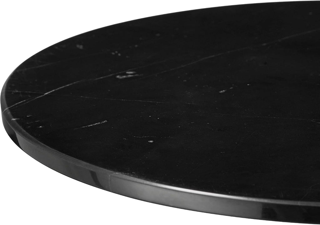 Studio 55D Studio 55 Mesita 24" End Table Black Marble Top with Black Finish Base