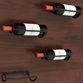 Metal Wine Wall Holder, Wall Mounted Wine Rack for Wine Bottles Display and Storage, Hanging Bottle Organizer for Living Room, Dining Room, Wine Cellar, Bar (Black, 4PCS)