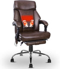 Kneading Massage Executive Office Chair, 3D Back Massage Heated Office Desk Chair with Reclining Backrest, Footrest & Height Adjustment