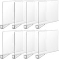 Boao 8 Pcs Shelf Dividers for Closet Organization Acrylic Clear Shelf Divider Purse Organizer Handbag Separator Bookshelf Divider for Closet Bedroom Kitchen Office Cabinet Bathroom