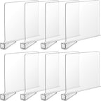Boao 8 Pcs Shelf Dividers for Closet Organization Acrylic Clear Shelf Divider Purse Organizer Handbag Separator Bookshelf Divider for Closet Bedroom Kitchen Office Cabinet Bathroom