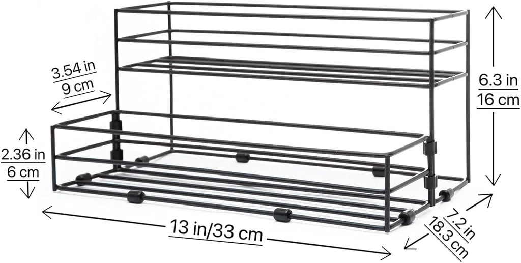 8 Bottles Coffee Syrup Rack Organizer, Coffee Syrup Stand Holder, 2 Tier Coffee Syrup Organizer for Coffee Bar Station, Wine Rack for Countertop, Bottle Display Shelf for Cocktail, Dressing
