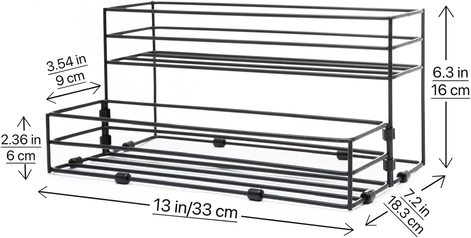 8 Bottles Coffee Syrup Rack Organizer, Coffee Syrup Stand Holder, 2 Tier Coffee Syrup Organizer for Coffee Bar Station, Wine Rack for Countertop, Bottle Display Shelf for Cocktail, Dressing