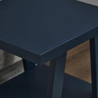 Roundhill Furniture Athens Contemporary Wood Shelf End Table in Navy Blue