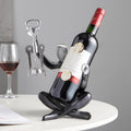 Thinker Statue Wine Rack, Transparent Gray Modern Rack for Kitchen Table Decor, Single Wine Bottle Holder Countertop for Bar, Small Bottle Holder Rack