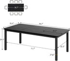 Garvee 79 in Dining Table for 6, Farmhouse Wooden Kitchen Tables for Family, Rectangular Industrial Style Dining Room Table with Sturdy Metal Frame, Long Desk for Restaurant, Kitchen, Office,Black