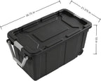 40 Gallon Storage Bins with Wheels and Handle, Heavy-Duty Plastic Storage Containers with Lids, Large Stackable Storage Box, Industrial Tote for Bedroom, Garage, Warehouse, Dorm Room, Gray