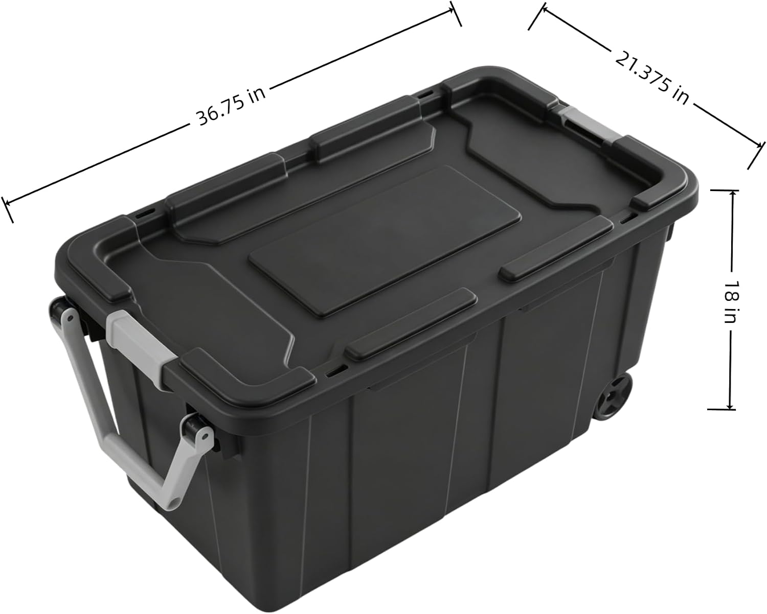 40 Gallon Storage Bins with Wheels and Handle, Heavy-Duty Plastic Storage Containers with Lids, Large Stackable Storage Box, Industrial Tote for Bedroom, Garage, Warehouse, Dorm Room, Gray
