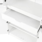 72" Tall Kitchen Pantry Cabinet, Storage Cabinet with 8 Door Shelves, Hidden Drawer, 3 Adjustable Shelves, Farmhouse Kitchen Cabinet for Dining Room, Bathroom, Living Room