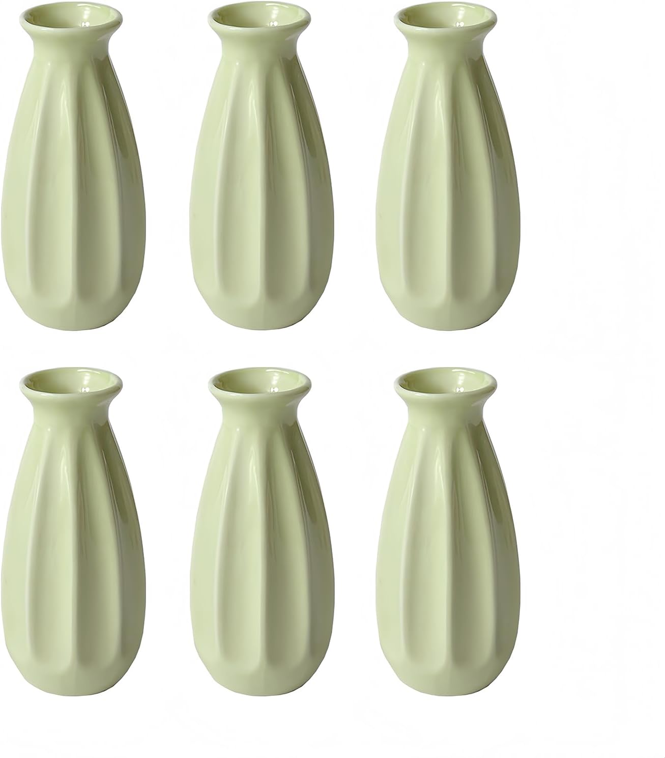 6-Pack Simple Vase Set for Flowers Plants, Small Cute Flower Vase for Modern Table Shelf Home Decor Wedding Boho Decor, Farmhouse