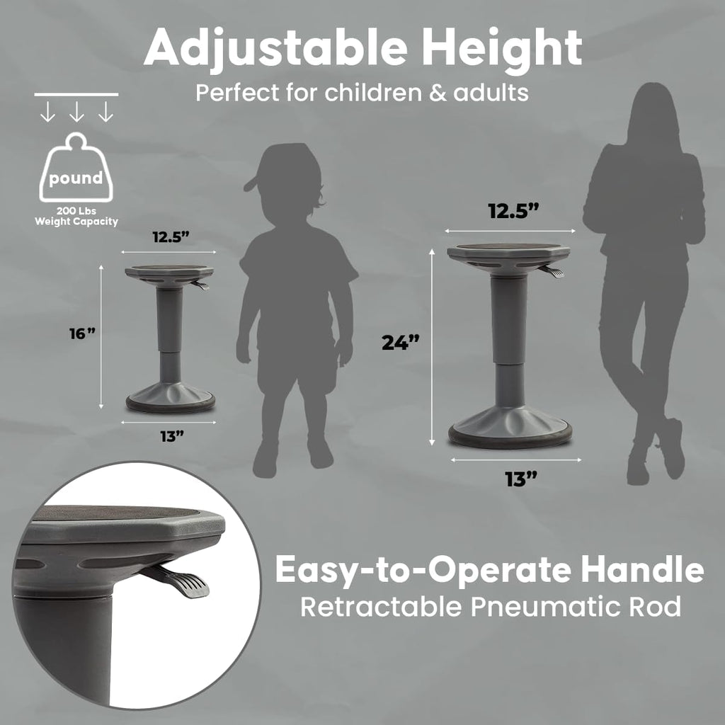 Adjustable Wobble Stool - Wobble Chair Middle and High School Students - Flexible Seating for Classrooms - Adjusts from 17" - 23"