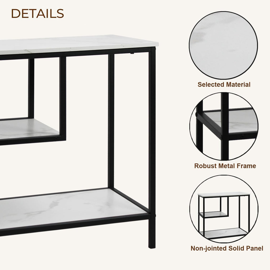 AT-VALY End Table Set of 2, 3-Tier Small End Table, Nightstand for Living Room, Bedroom, Office, Bathroom (Black)