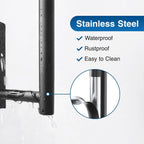 Paper Towel Holder - Self-Adhesive or Drilling, Matte Black Wall Mounted Rack - SUS304 Stainless Steel Kitchen Roll Dispenser Under Cabinet