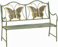 Butterfly Back Bench Curved Armrests Butterfly Bench Scrollwork for Children