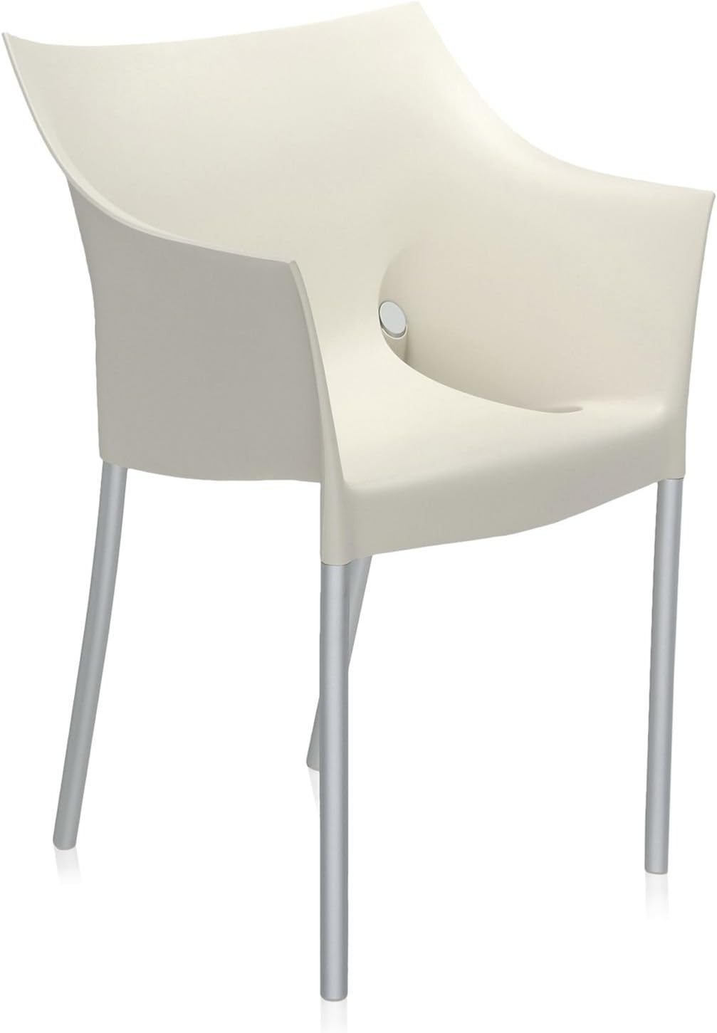 Kartell Dr. NO Chair by Philippe Starck, Pack of 2, Matte Wax White