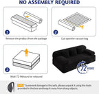 78.7'' Boneless Couches Queen, Corduroy Futon Sofa Bed, Modern Floor Couch, Cloud Convertible Sleeper Sofa Daybed, Comfy Loveseat, 3 Pillows, for Small Spaces, Living Room, Apartment, Black