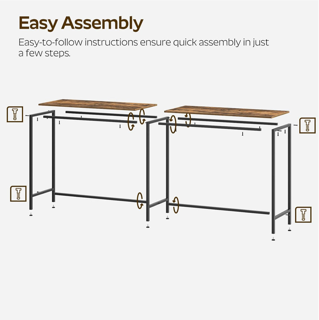 YATINEY 70.8" Long Bar Table, Counter Bar Height Table, High Top Table, Rectangular Hightop Bar Pub, for Kitchen, Living Room, Entryway, Rustic Brown and Black BT08BR