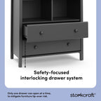 Storkcraft Alpine 2 Drawer Changing Table Chest, Gray | GREENGUARD Gold Certified, Dresser for Nursery, Changing Table with Drawers, Removable Changing Table Topper