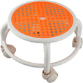Comfortable Low Stool with Wheels with High Load Capacity for Home, Ergonomic Breathable Swivel Seat for Adults, Plastic Material (Orange)