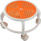 Comfortable Low Stool with Wheels with High Load Capacity for Home, Ergonomic Breathable Swivel Seat for Adults, Plastic Material (Orange)